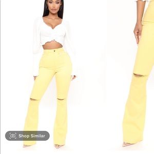 Yellow Flared Jeans